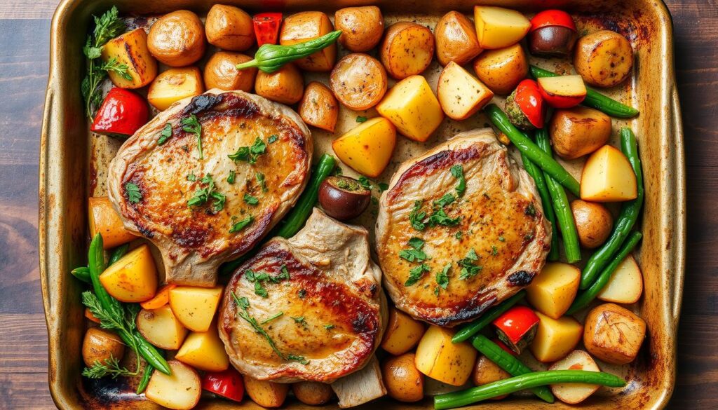 Pork and Potato Sheet Pan Dinner