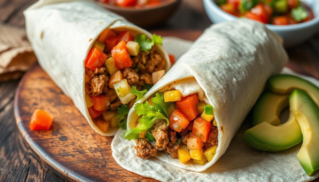 taco meat burritos