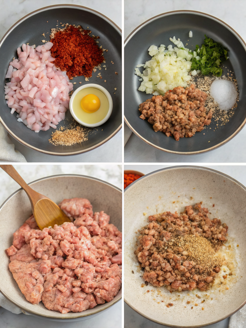 meals with ground chicken preparing steps